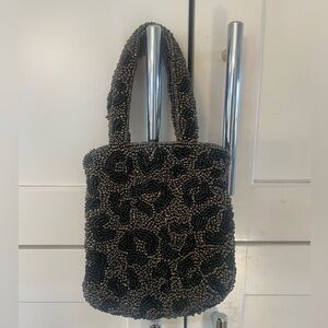 Moyna Vintage Beaded Leopard Pattern Small Purse/Wristlet